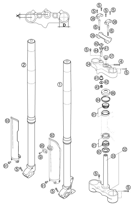 Náhled schématu FRONT FORK, TRIPLE CLAMP