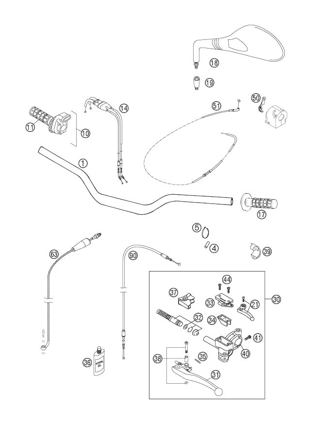 Náhled schématu HANDLEBAR, CONTROLS