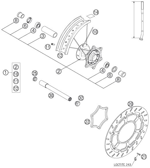 Náhled schématu FRONT WHEEL