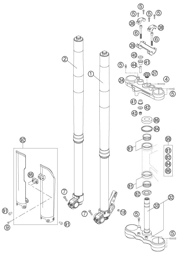 Náhled schématu FRONT FORK, TRIPLE CLAMP