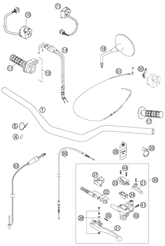 Náhled schématu HANDLEBAR, CONTROLS