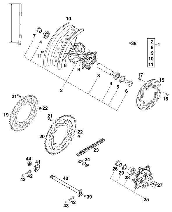Náhled schématu REAR WHEEL