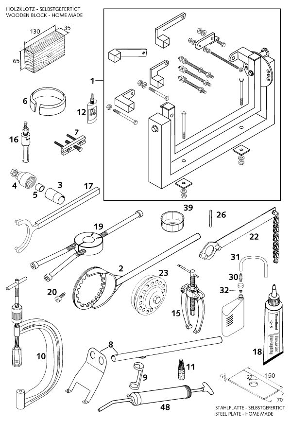 Náhled schématu Special tools (engine)