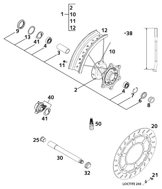 Náhled schématu FRONT WHEEL