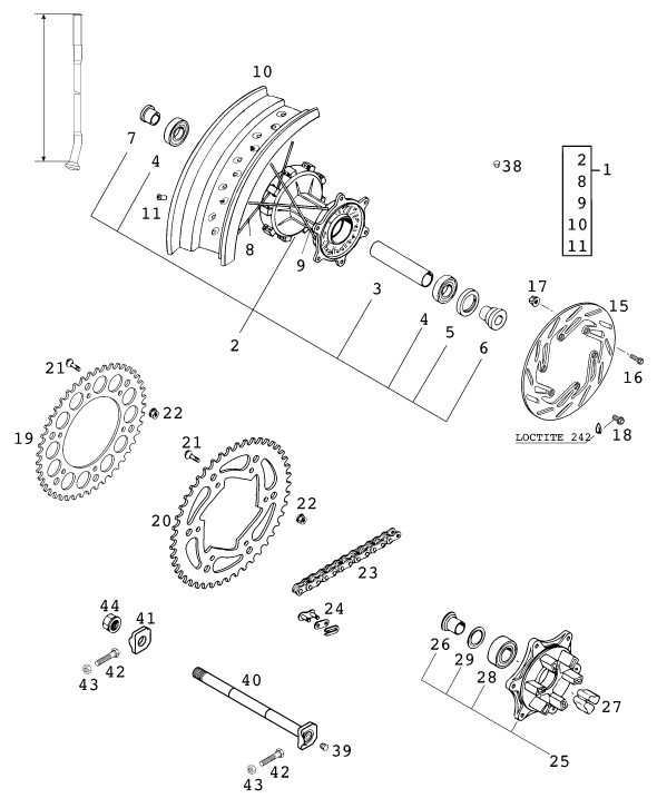 Náhled schématu REAR WHEEL