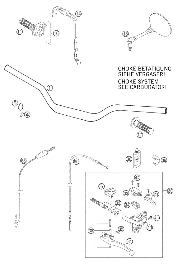 Náhled schématu HANDLEBAR, CONTROLS