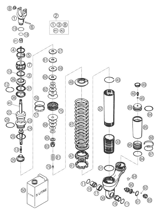 Náhled schématu SHOCK ABSORBER DISASSEMBLED