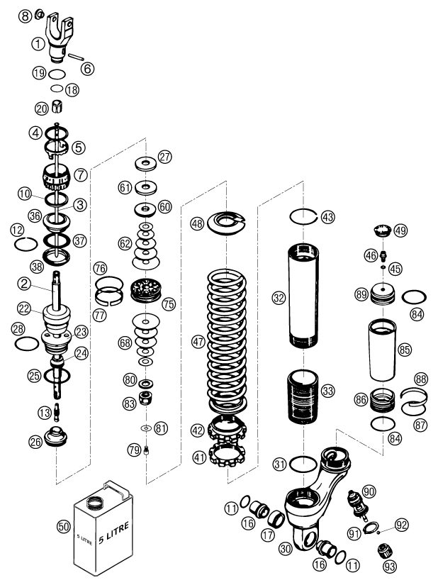 Náhled schématu SHOCK ABSORBER DISASSEMBLED