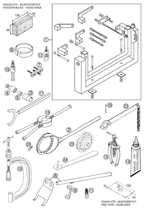 Náhled schématu Special tools (engine)