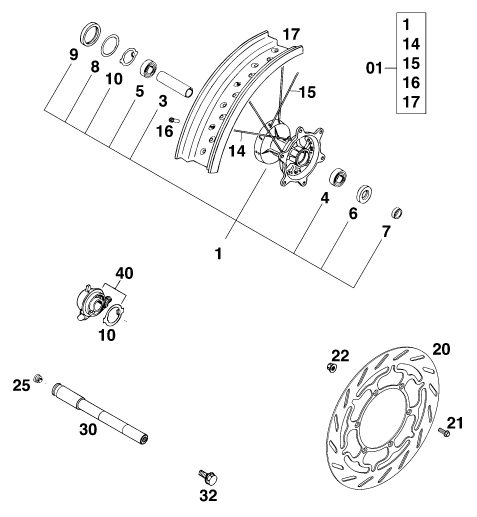 Náhled schématu FRONT WHEEL
