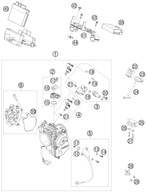 Náhled schématu THROTTLE BODY