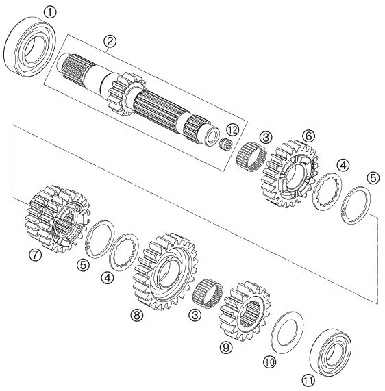 Náhled schématu TRANSMISSION I - MAIN SHAFT