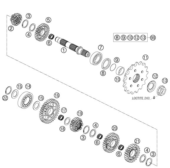 Náhled schématu TRANSMISSION II - COUNTERSHAFT