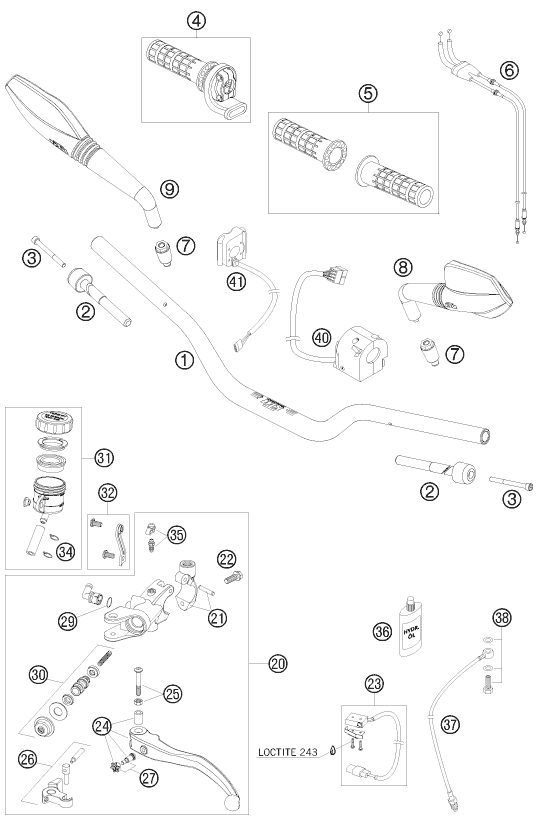Náhled schématu HANDLEBAR, CONTROLS