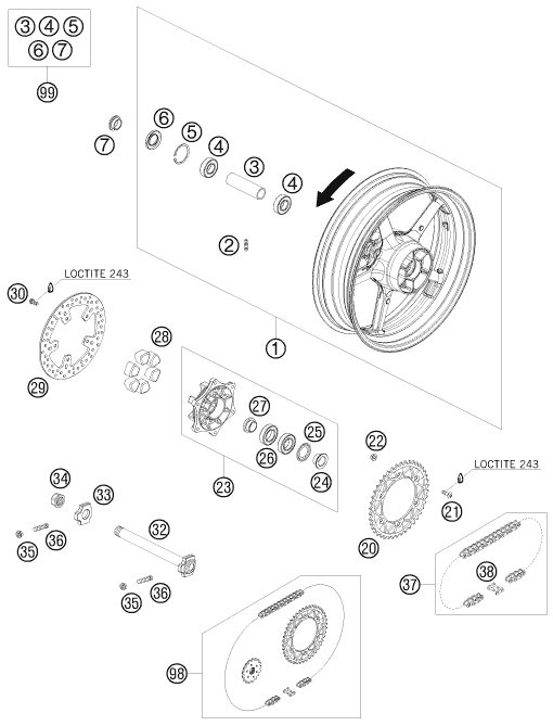 Náhled schématu REAR WHEEL