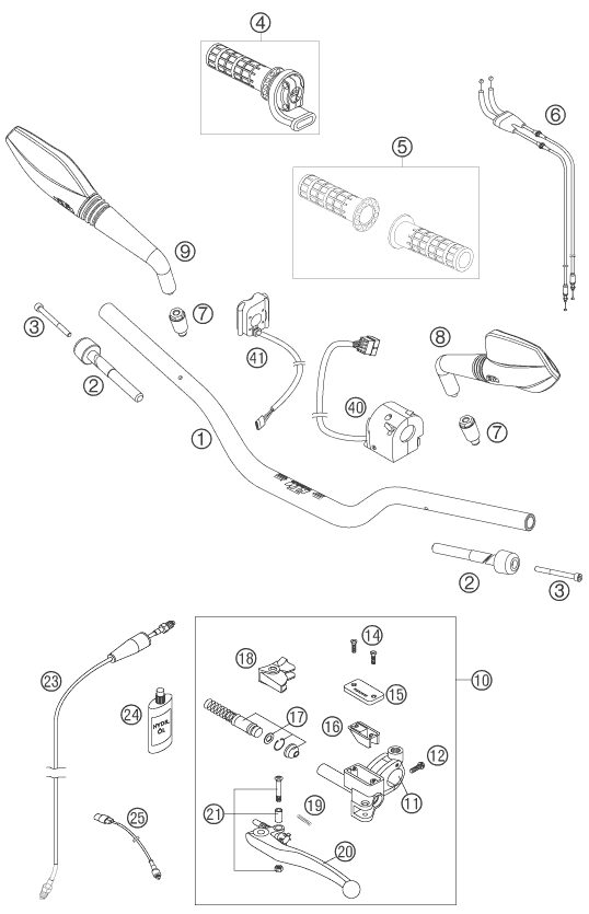 Náhled schématu HANDLEBAR, CONTROLS