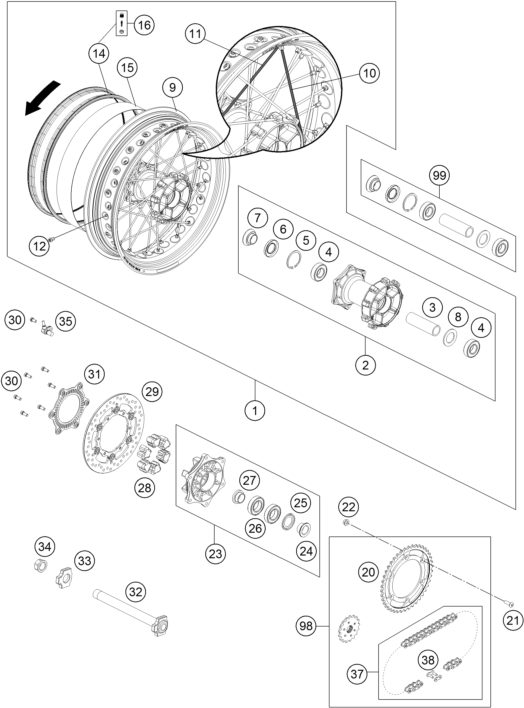 Náhled schématu REAR WHEEL