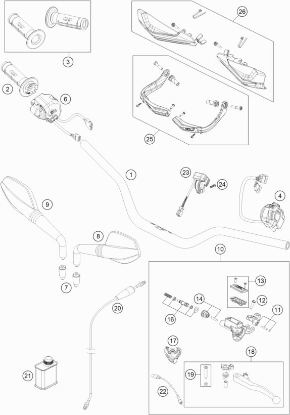 Náhled schématu HANDLEBAR, CONTROLS
