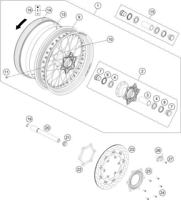 Náhled schématu FRONT WHEEL