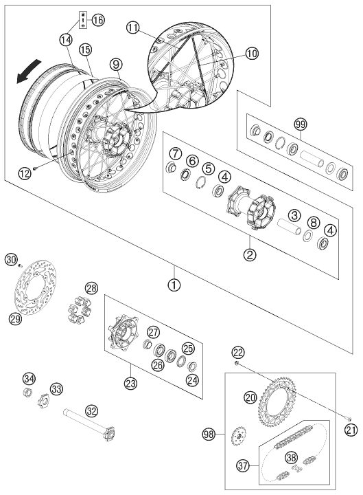 Náhled schématu REAR WHEEL