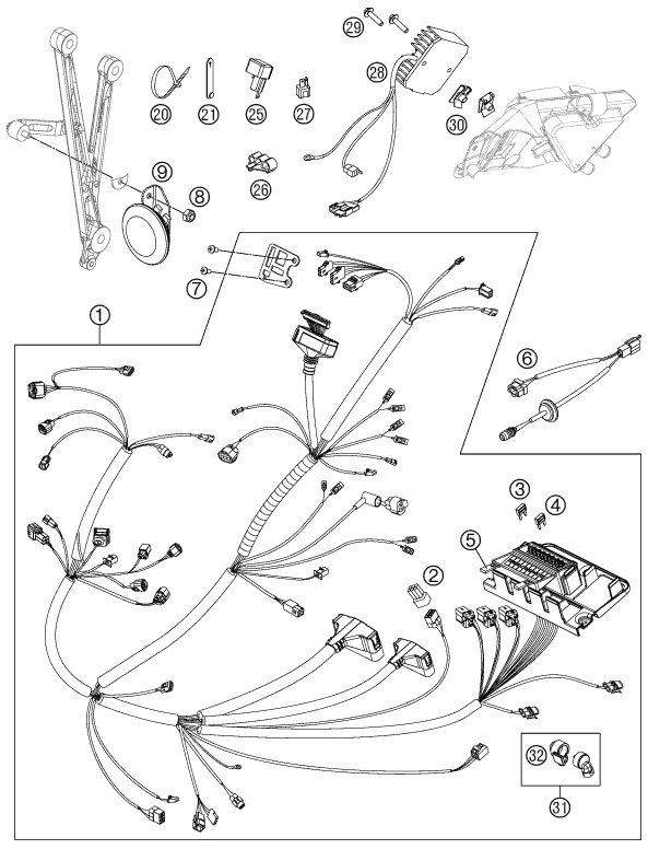 Náhled schématu WIRING HARNESS