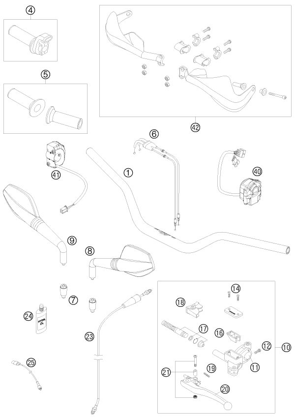 Náhled schématu HANDLEBAR, CONTROLS