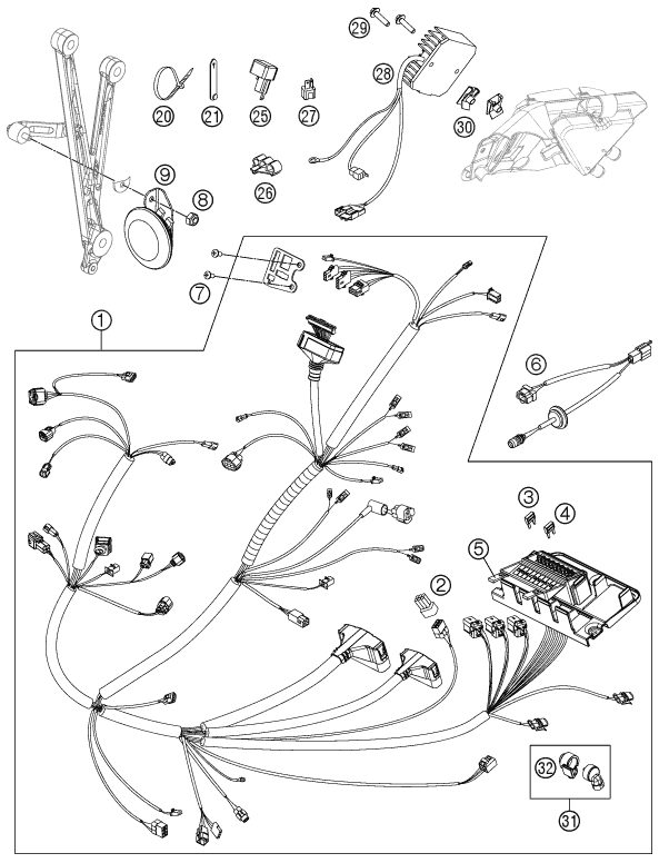 Náhled schématu WIRING HARNESS