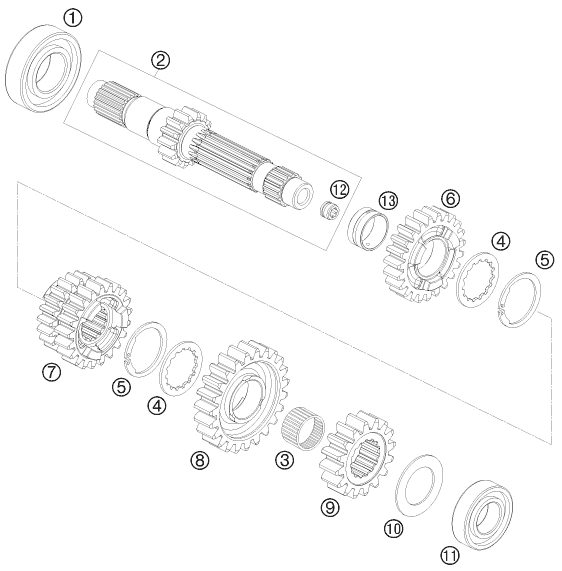 Náhled schématu TRANSMISSION I - MAIN SHAFT