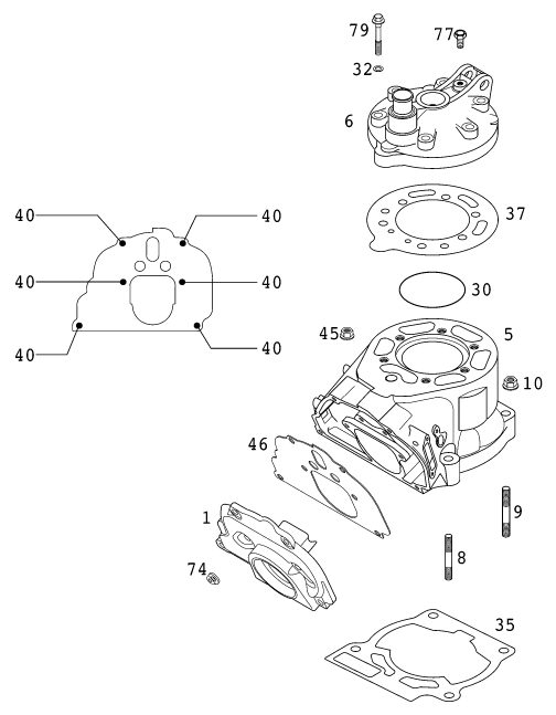 Náhled schématu CYLINDER, CYLINDER HEAD