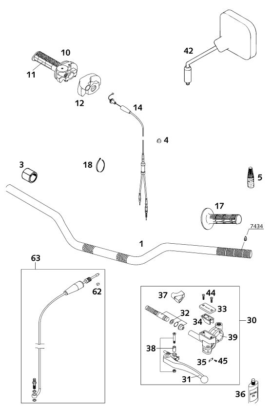 Náhled schématu HANDLEBAR, CONTROLS