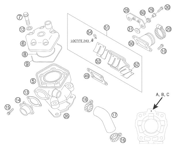 Náhled schématu CYLINDER, CYLINDER HEAD