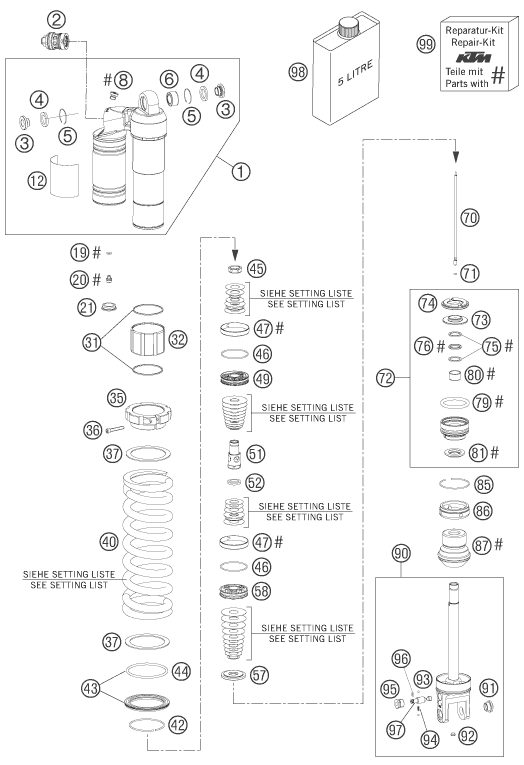 Náhled schématu SHOCK ABSORBER DISASSEMBLED
