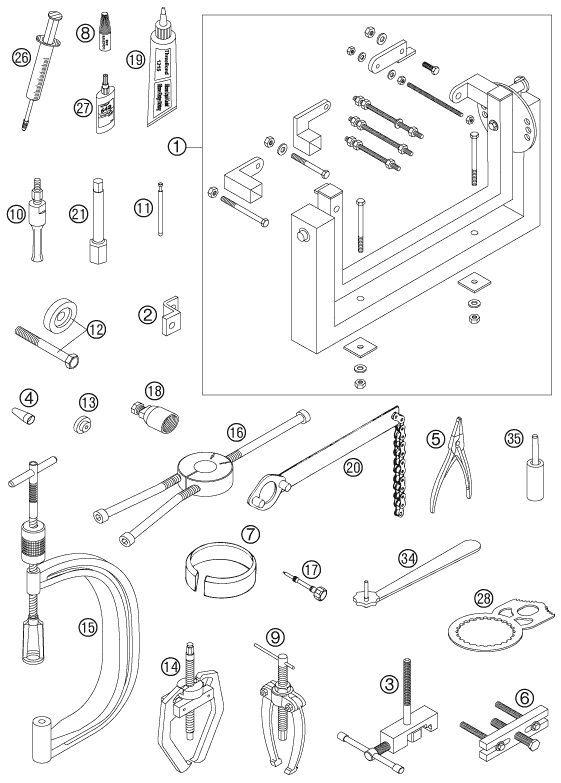 Náhled schématu Special tools (engine)