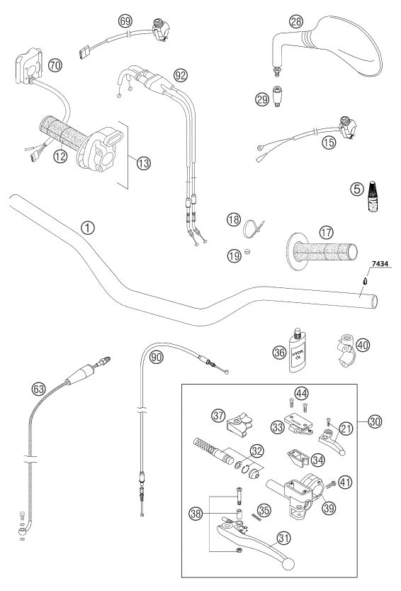 Náhled schématu HANDLEBAR, CONTROLS