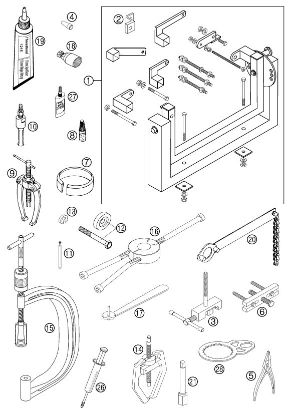 Náhled schématu Special tools (engine)