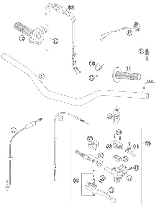 Náhled schématu HANDLEBAR, CONTROLS