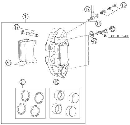 Náhled schématu FRONT BRAKE CALIPER