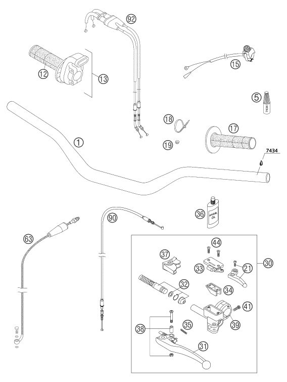 Náhled schématu HANDLEBAR, CONTROLS