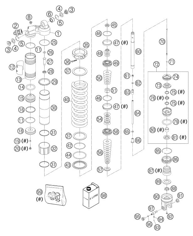 Náhled schématu SHOCK ABSORBER DISASSEMBLED