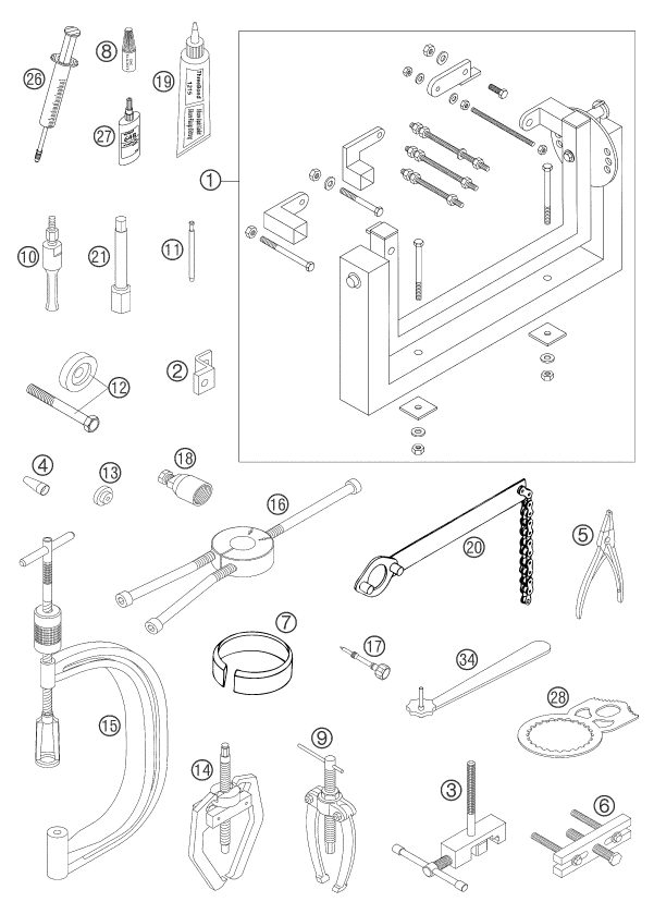 Náhled schématu Special tools (engine)