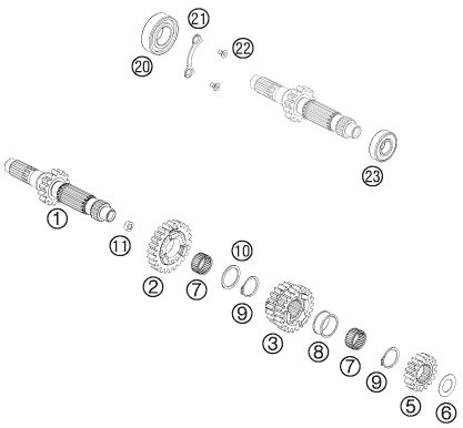 Náhled schématu TRANSMISSION I - MAIN SHAFT