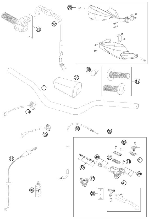 Náhled schématu HANDLEBAR, CONTROLS