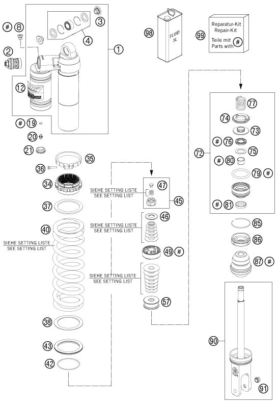 Náhled schématu SHOCK ABSORBER DISASSEMBLED