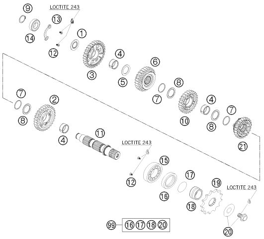 Náhled schématu TRANSMISSION II - COUNTERSHAFT