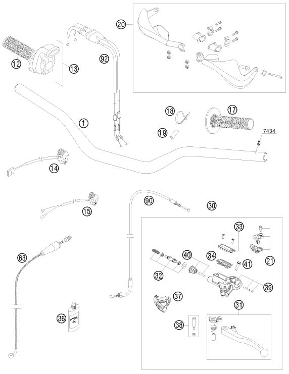 Náhled schématu HANDLEBAR, CONTROLS