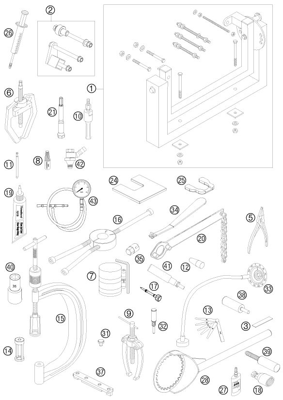Náhled schématu Special tools (engine)