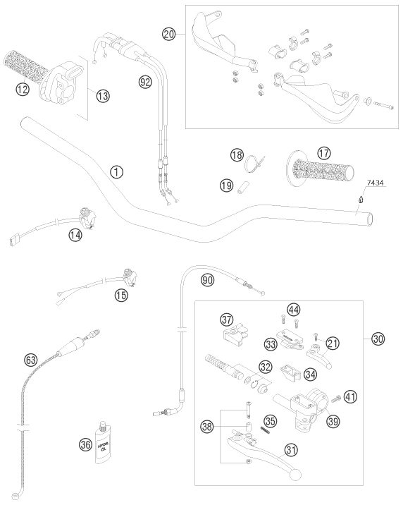 Náhled schématu HANDLEBAR, CONTROLS