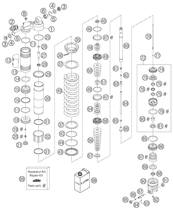 Náhled schématu SHOCK ABSORBER DISASSEMBLED