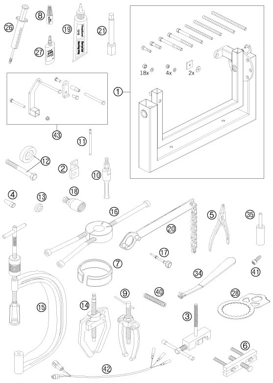 Náhled schématu Special tools (engine)