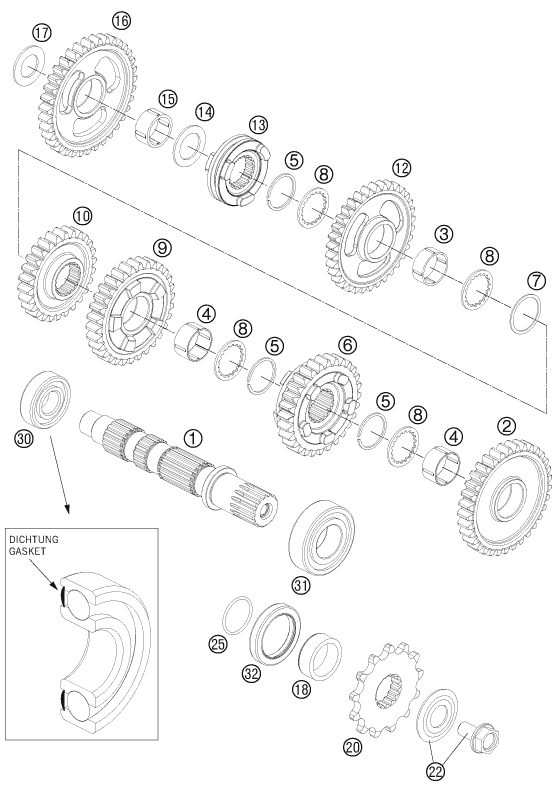 Náhled schématu TRANSMISSION II - COUNTERSHAFT